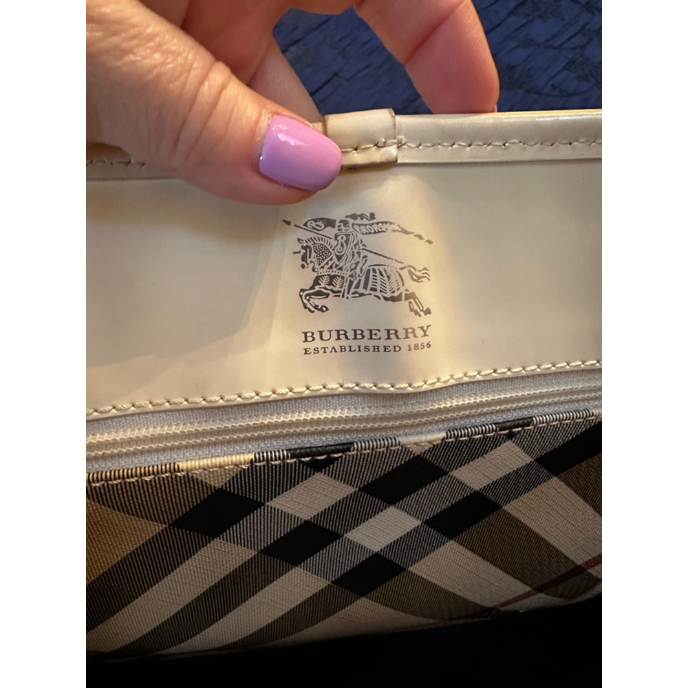 Burberry Beige & Burgundy Multi-Color Tote Bag - Picture 13 of 16